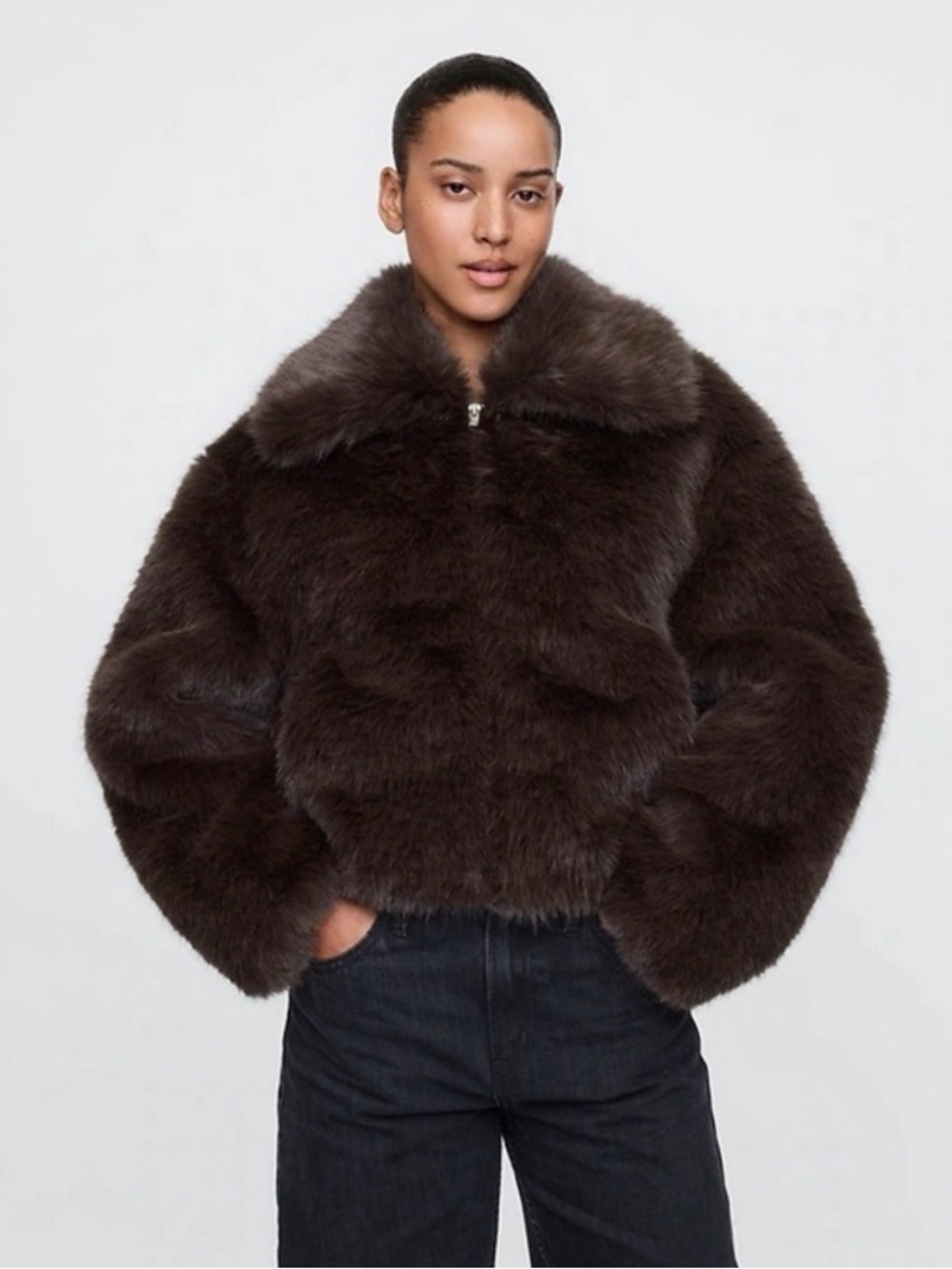 Gap Faux Fur Brown Jacket